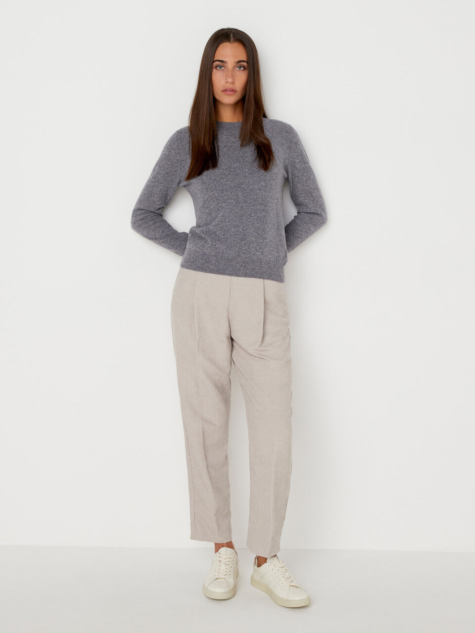 Satin-waist wool trousers | MANGO