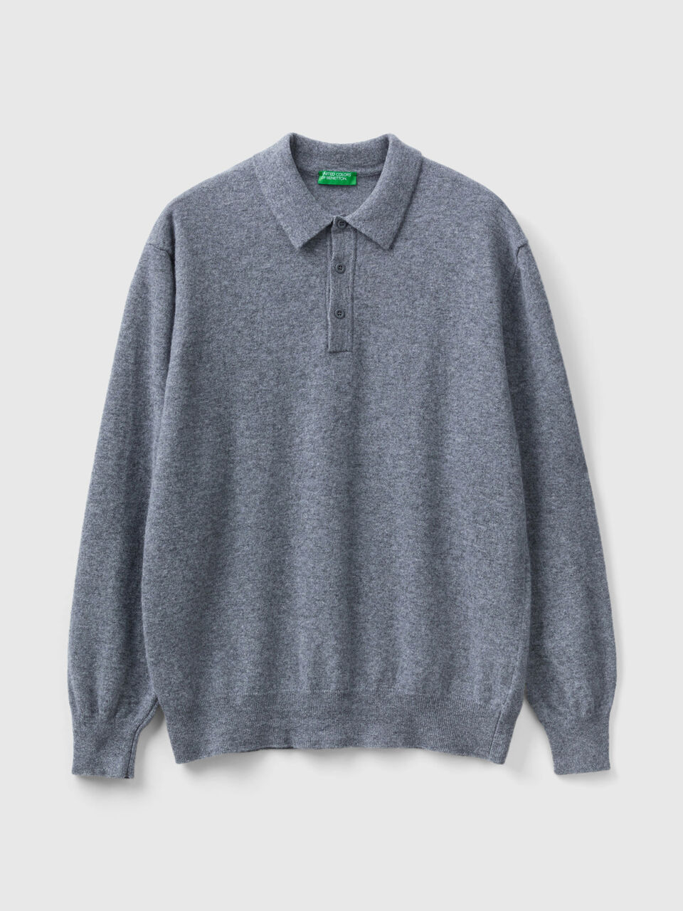 Gray polo shirt in pure Merino wool - Gray
