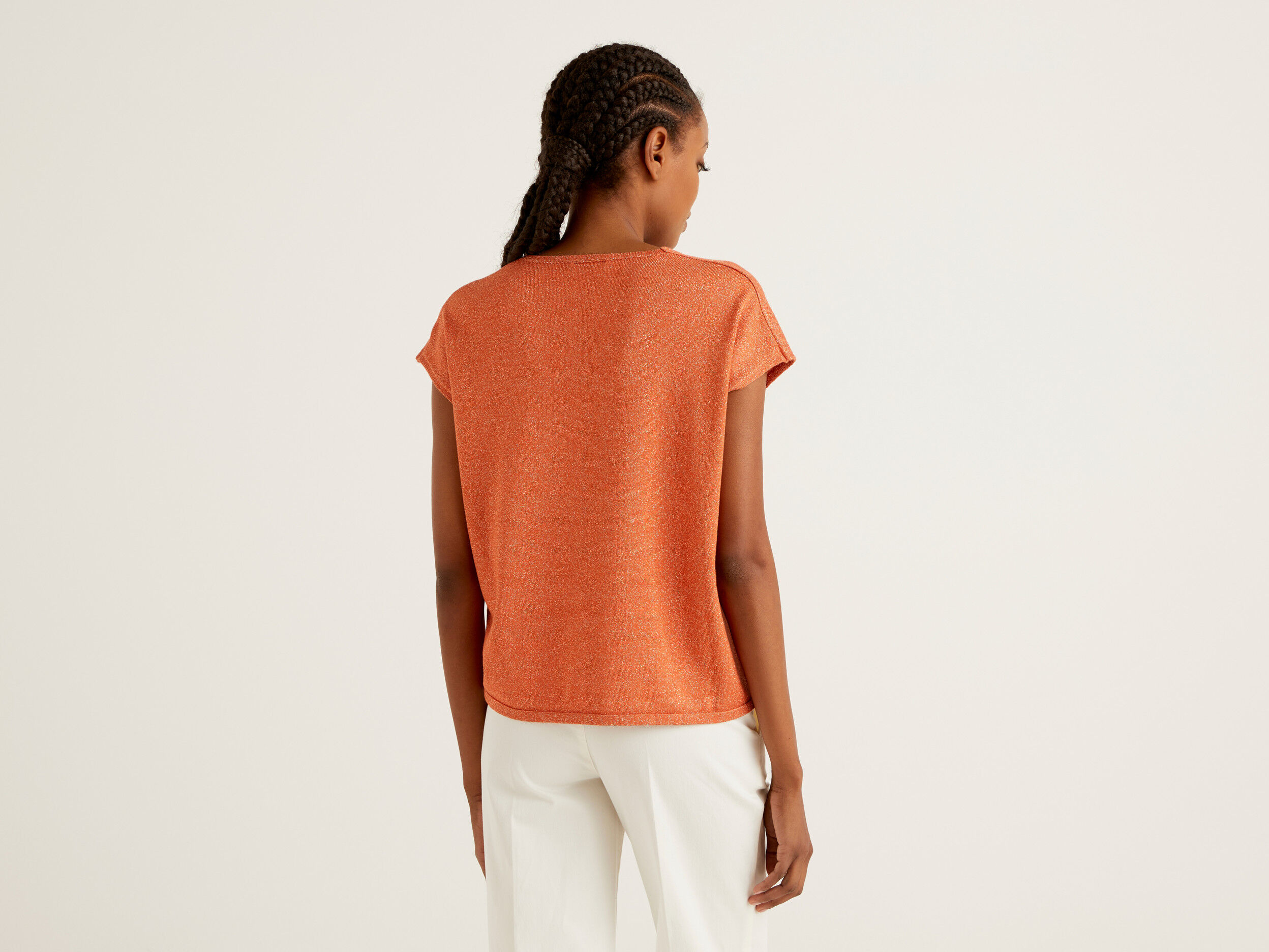Orange short sleeve sales sweater