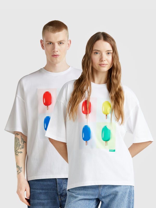 Camiseta 100% algodón estampado helado
