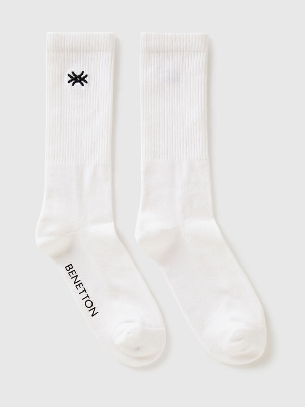Socks with embroidered logo