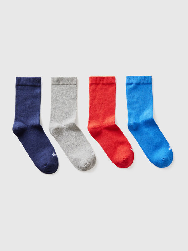 Cuatro pares de calcetines de algodón orgánico elástico Niño