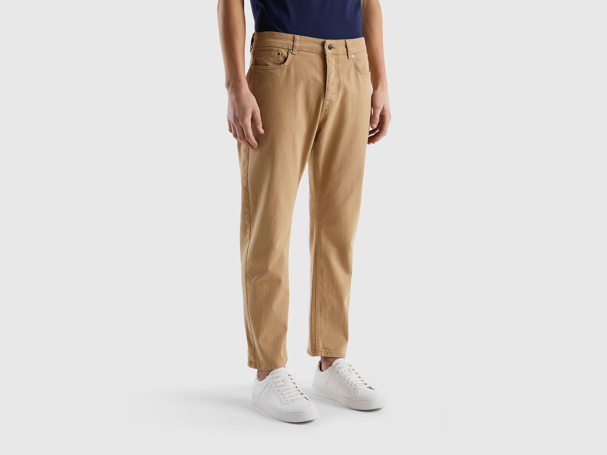 Louis Philippe Men Blue Textured Carrot Fit Trousers - Price History