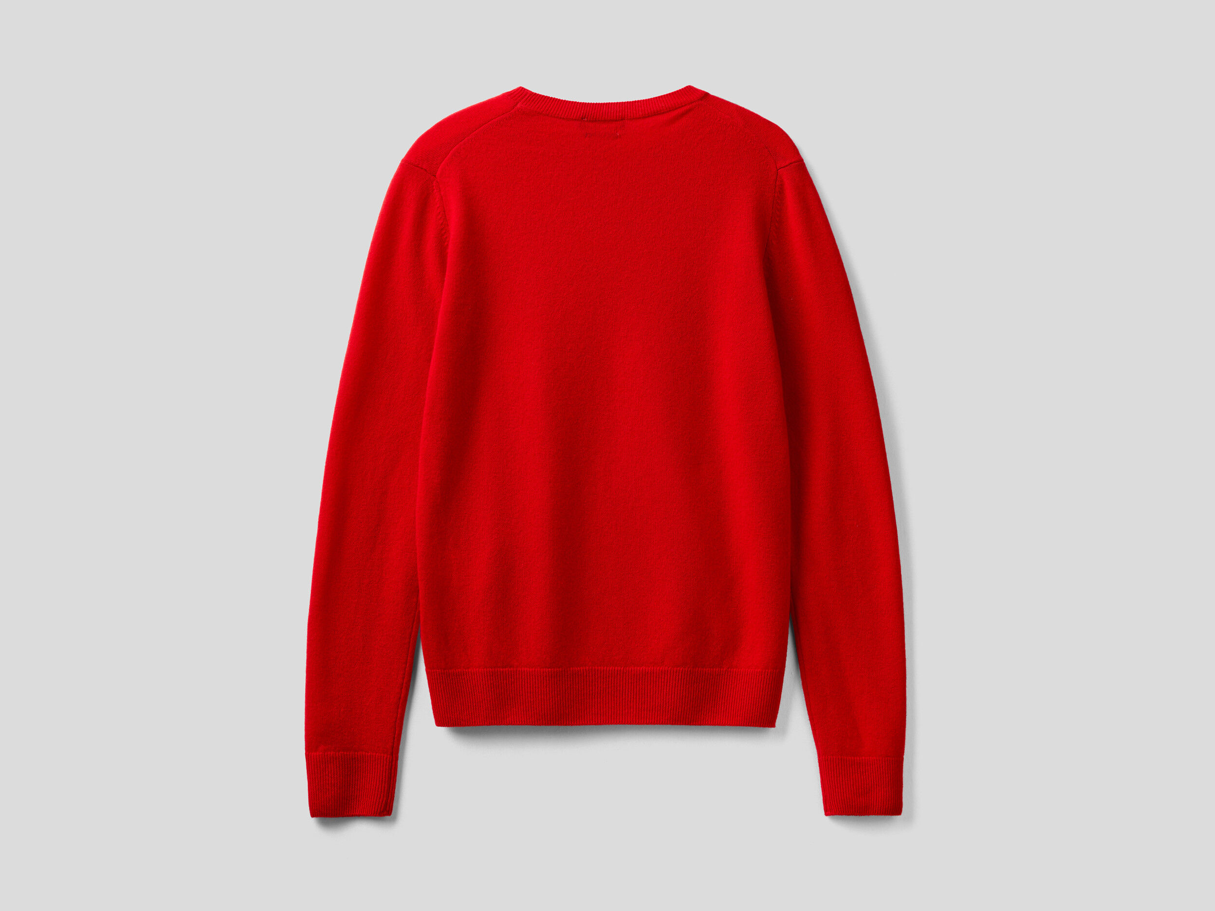Red crew neck sweater in Merino wool Red Benetton
