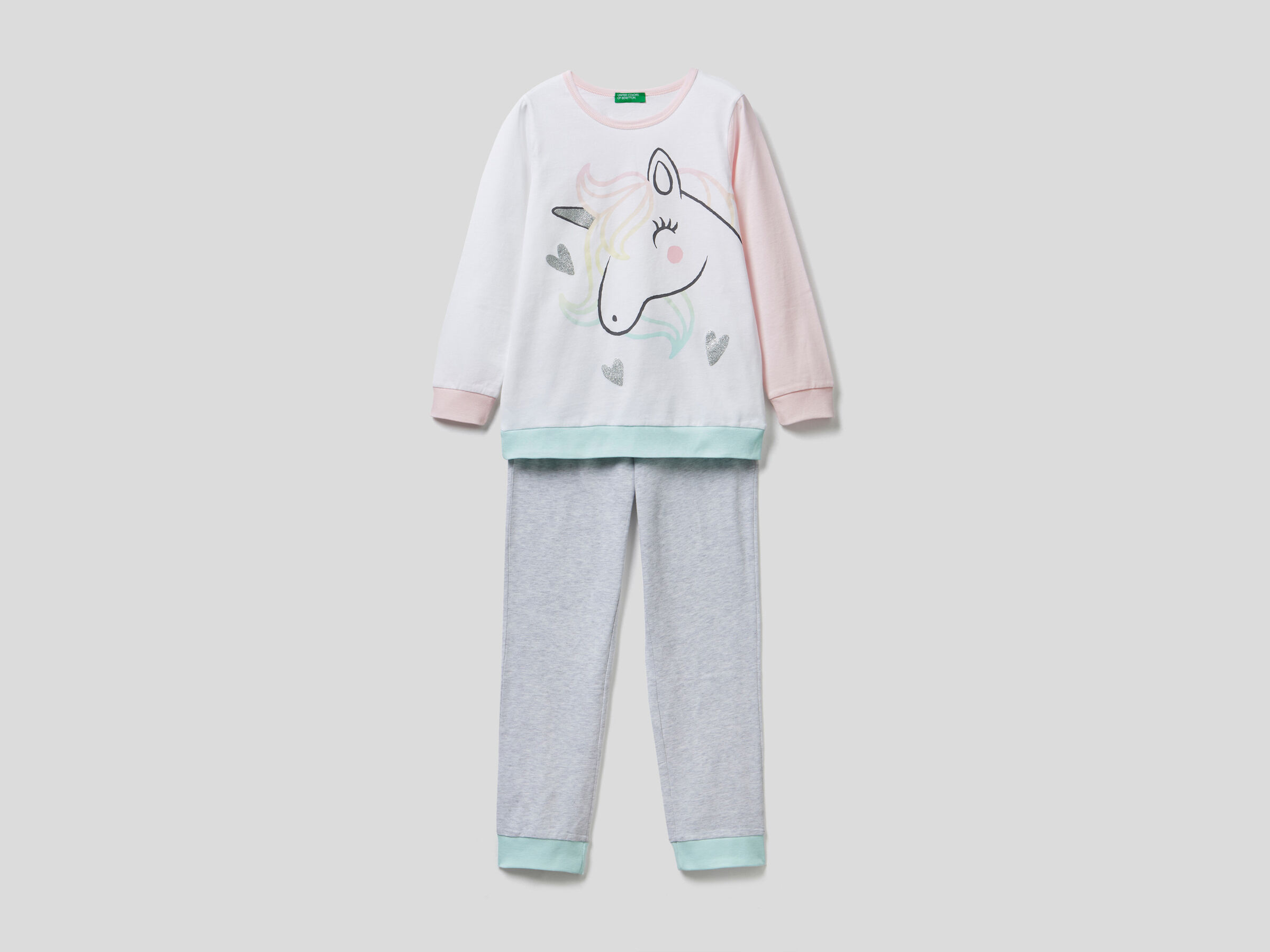 Pijama con estampado de unicornio Multi-color | Benetton