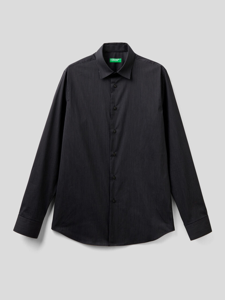 Slim fit shirt in stretch cotton blend image number 1