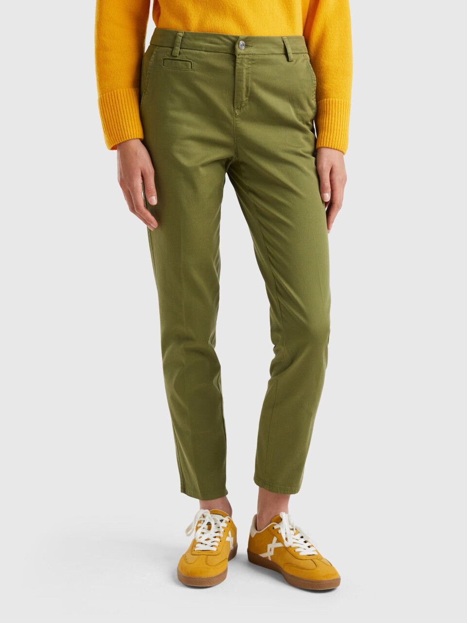 Buy Women Khaki Slim Fit Solid Business Casual Trousers Online  274592   Allen Solly