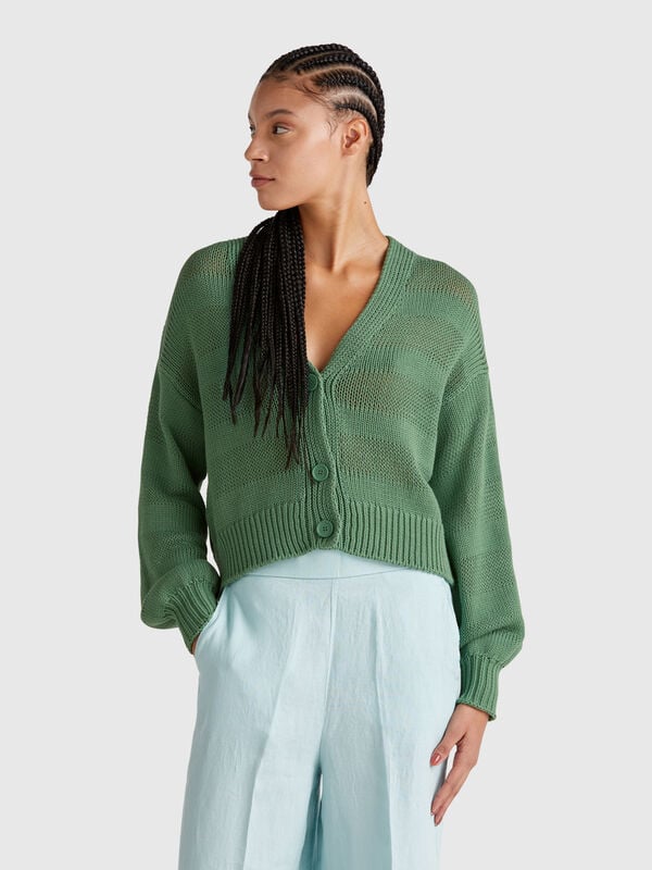 100% cotton knit cardigan Women