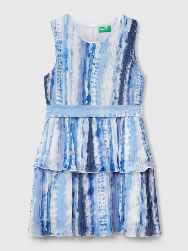 Vestido plisado estampado Niña