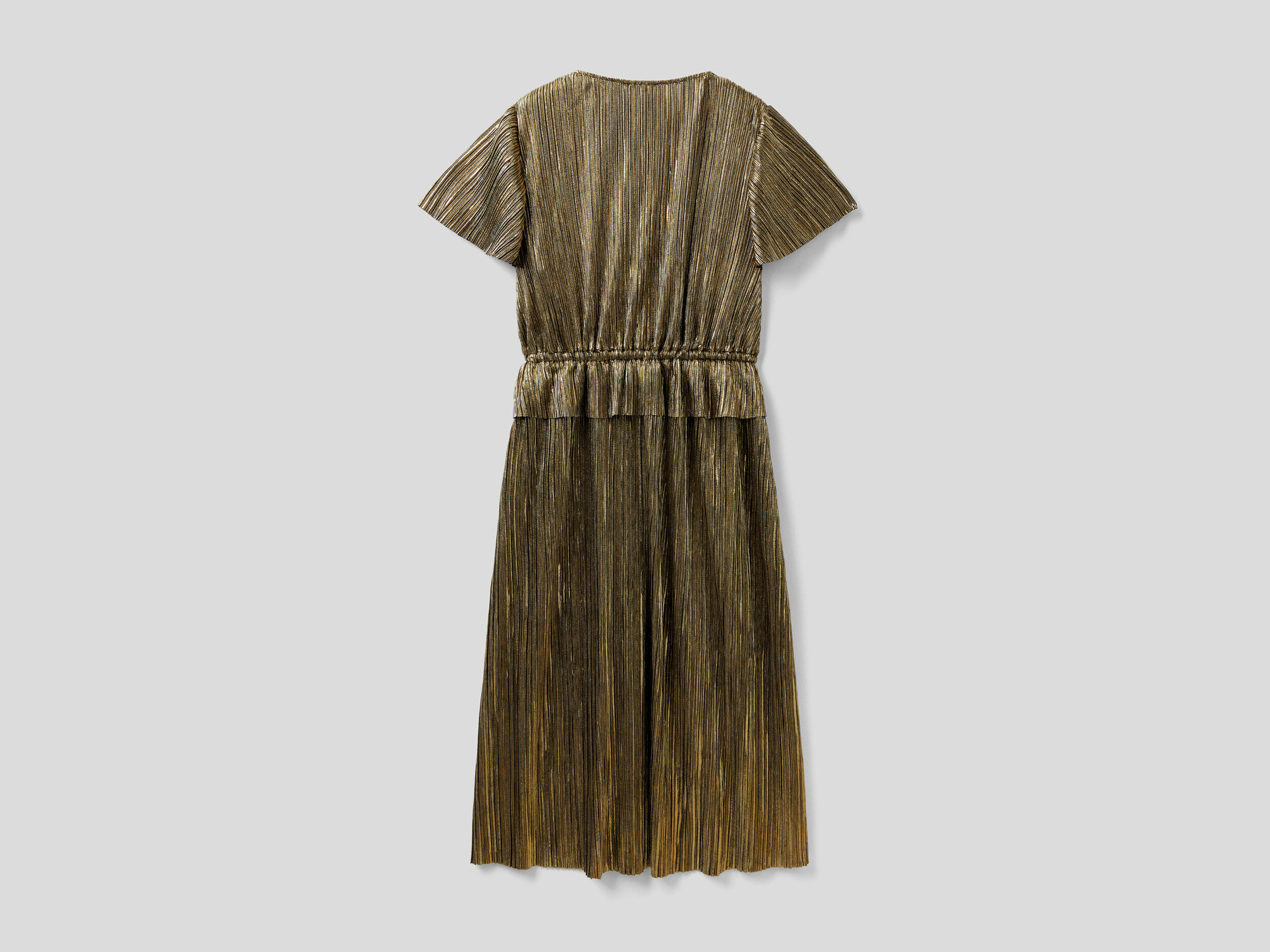 Gold pleated dress store zara