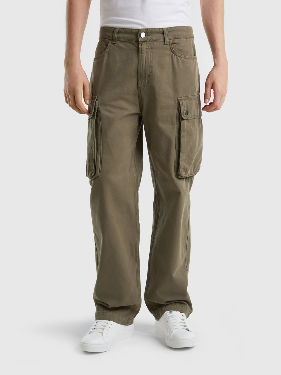 Army green cargo trousers - Military Green