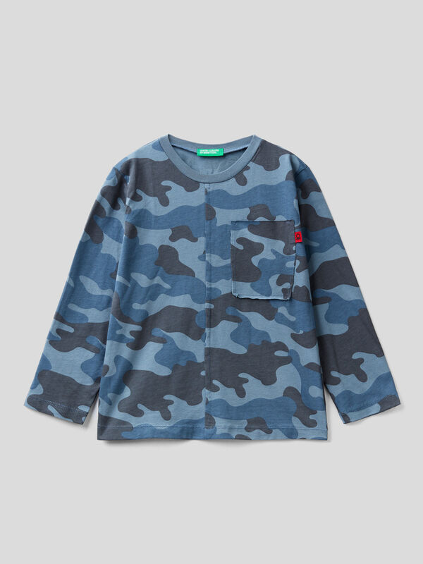 Camouflage t-shirt with breast pocket Junior Boy