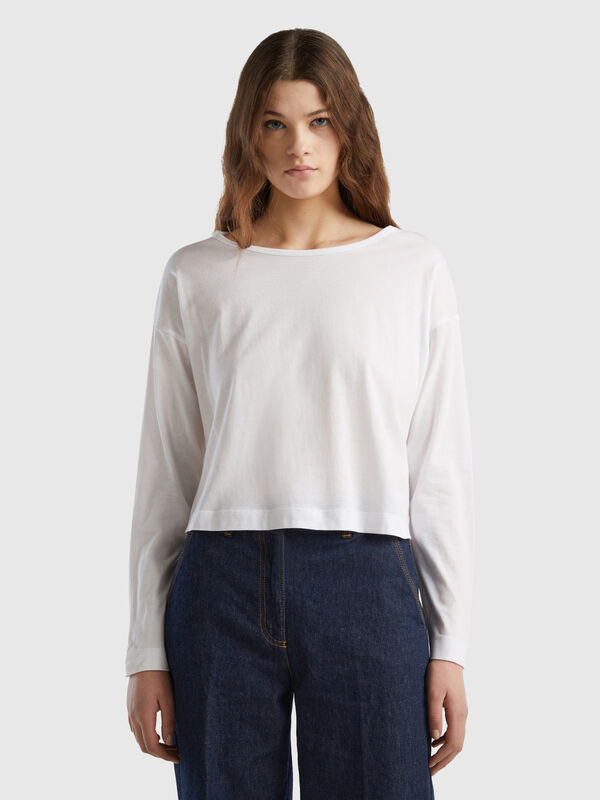 White long fiber cotton t-shirt Women