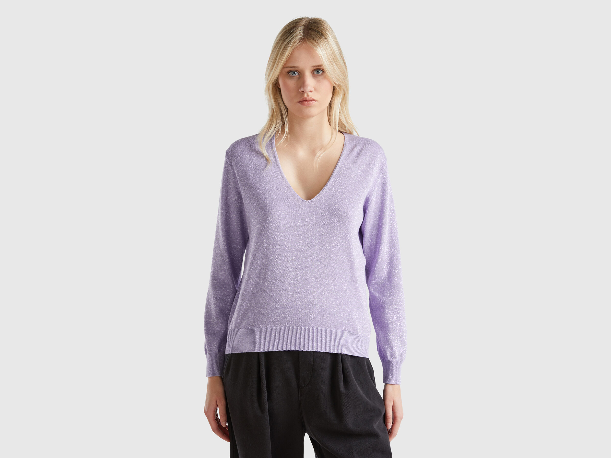 Benetton v neck sweater cheap