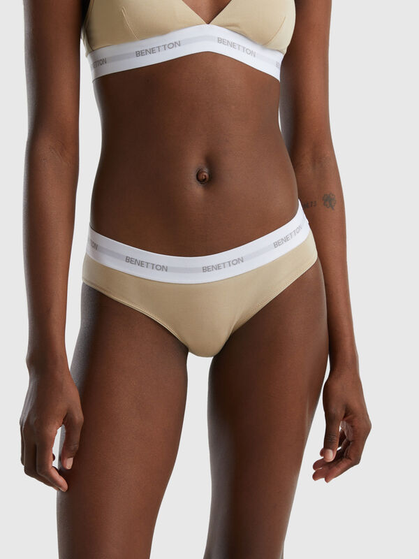 Beige underwear in stretch organic cotton Women