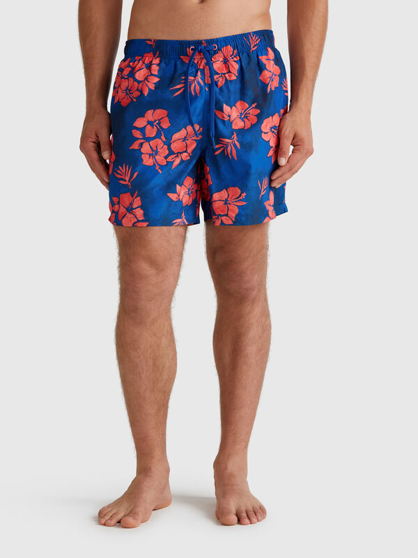 Patterned swim trunks in nylon Men
