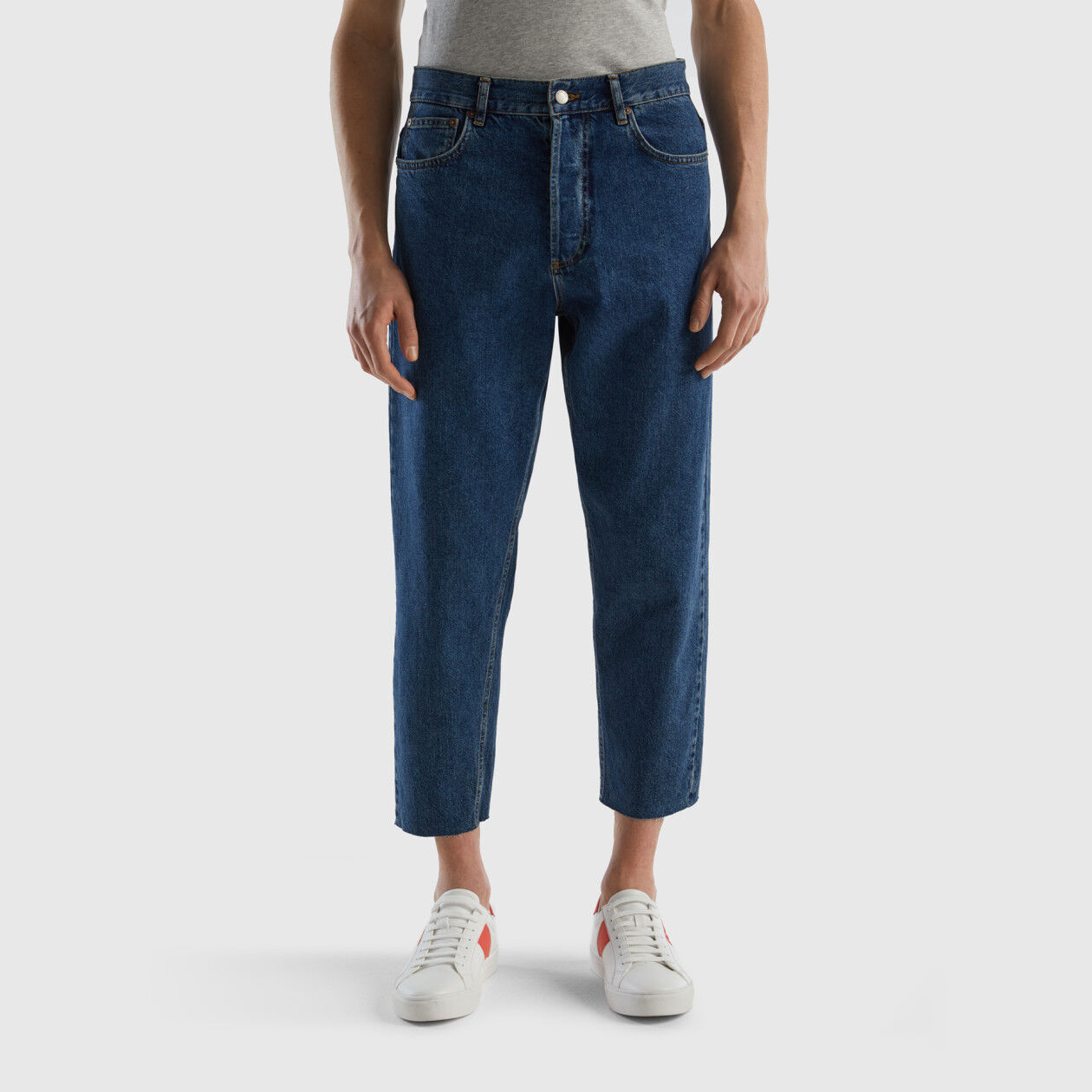 Cropped loose fit jeans Blue Benetton