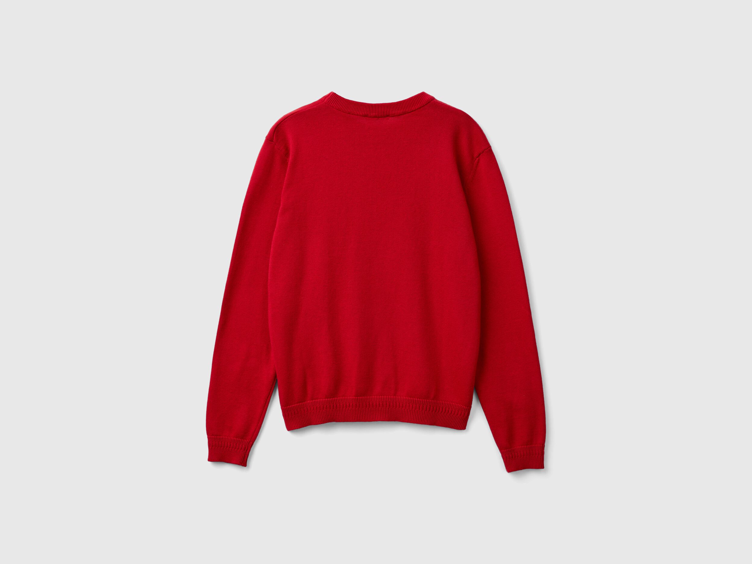 Red crew sweater top