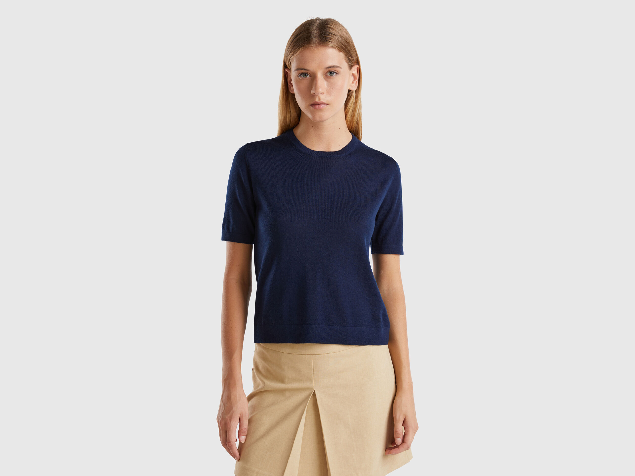 Short sleeve merino sweater clearance
