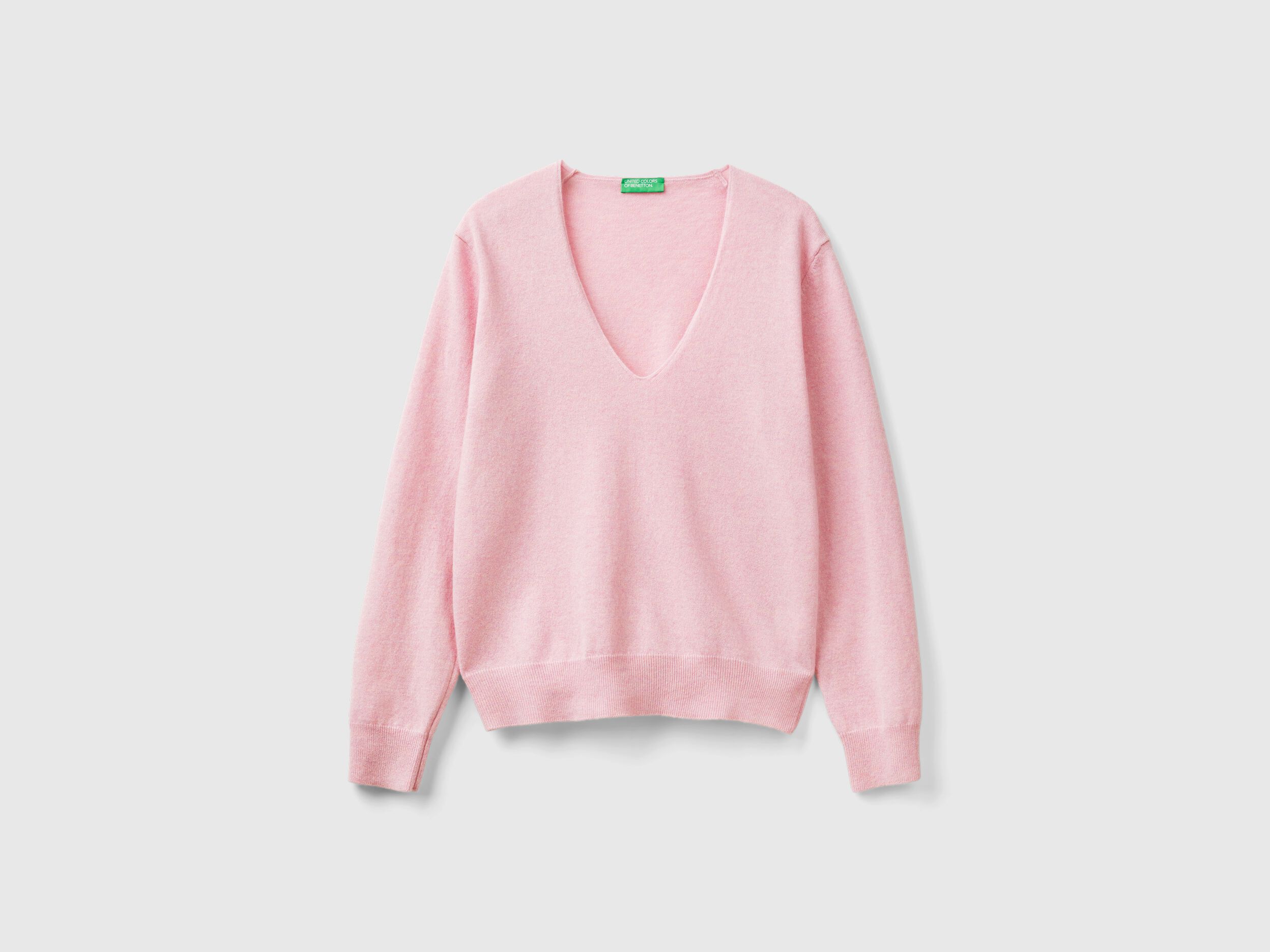 Pink sweater v neck clearance