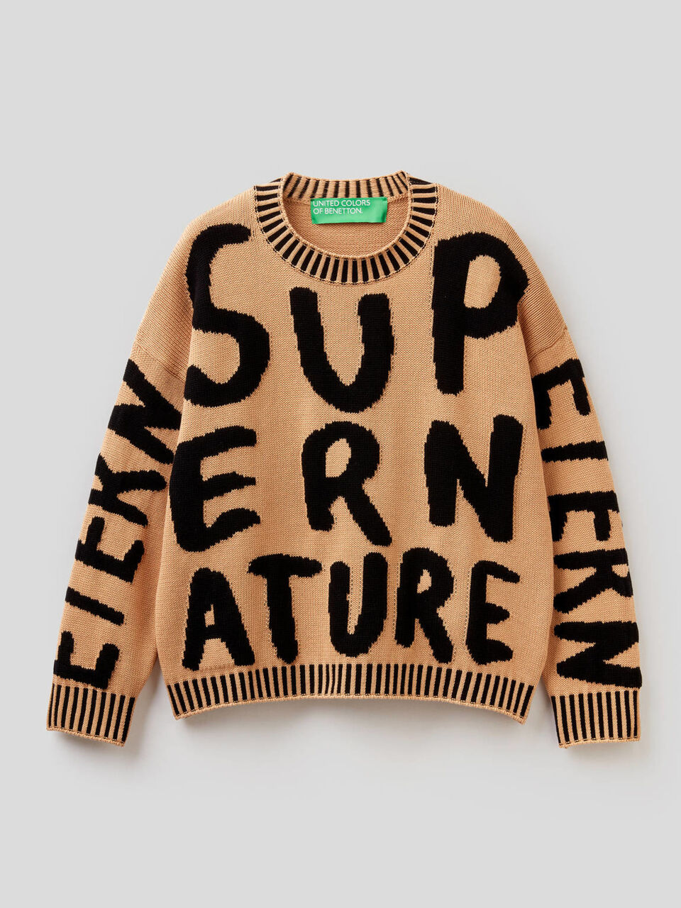 Cotton sweater with inlay motif image number null