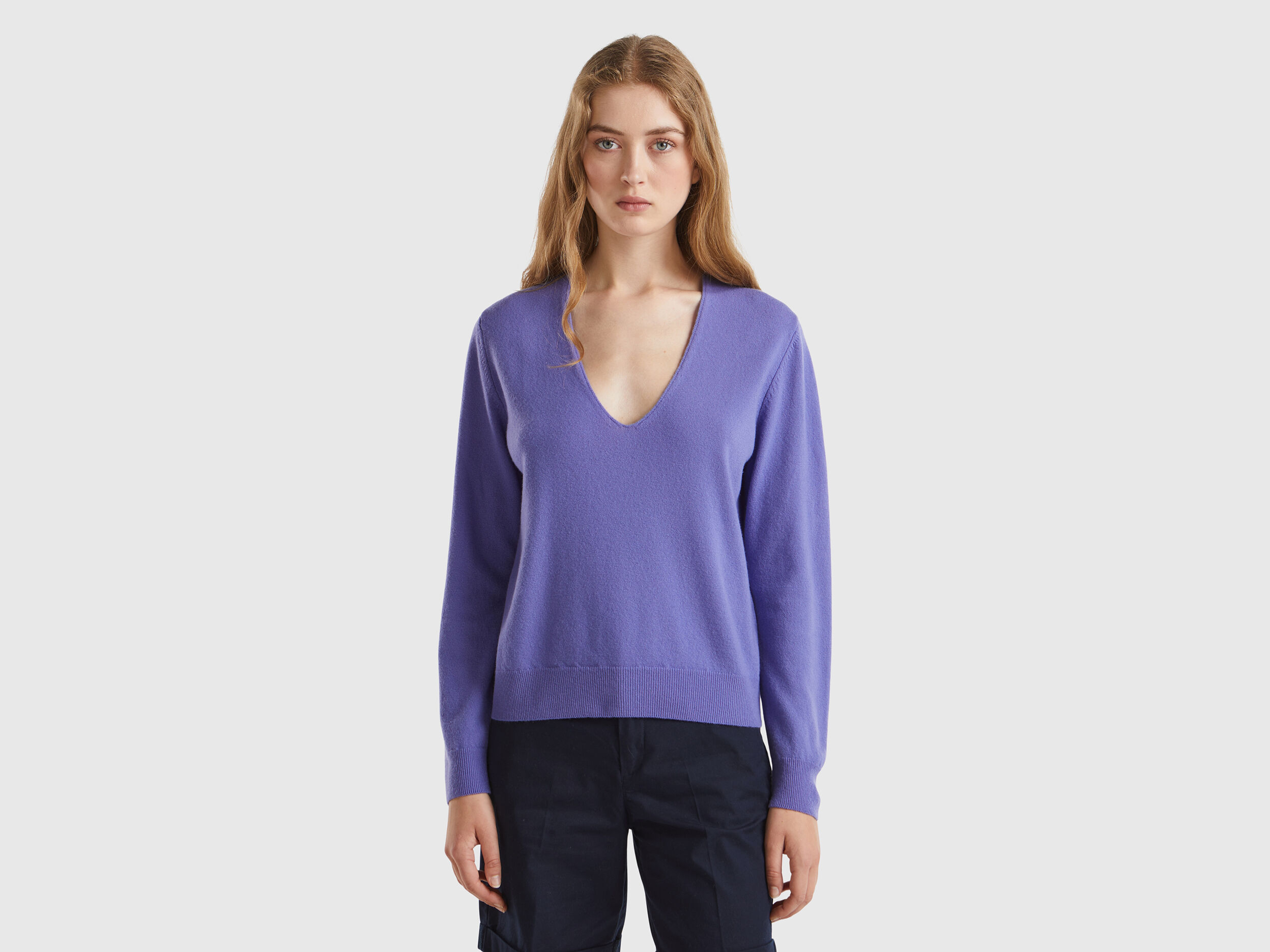 Purple v neck sweater best sale