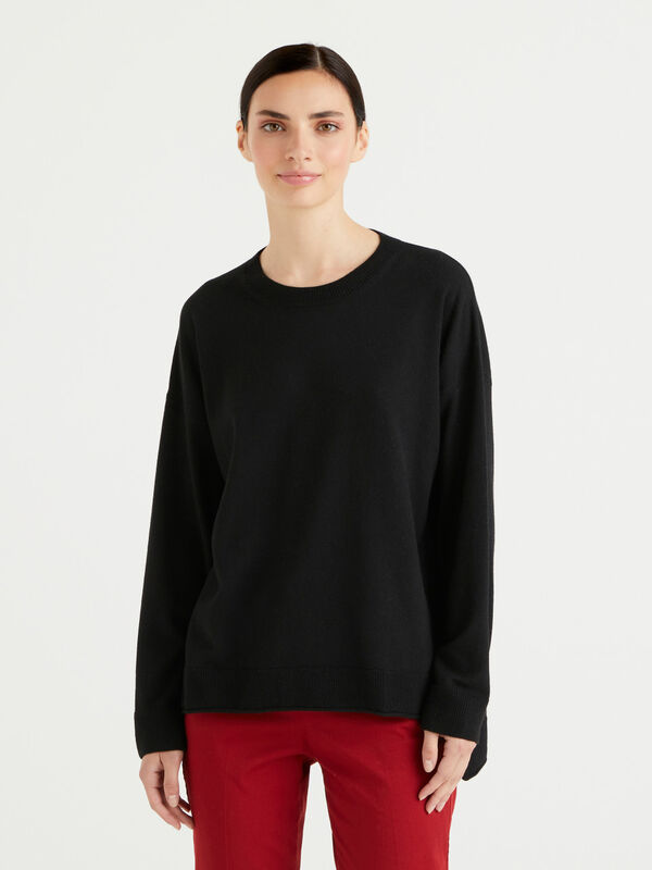Boxy fit sweater in cashmere blend Women