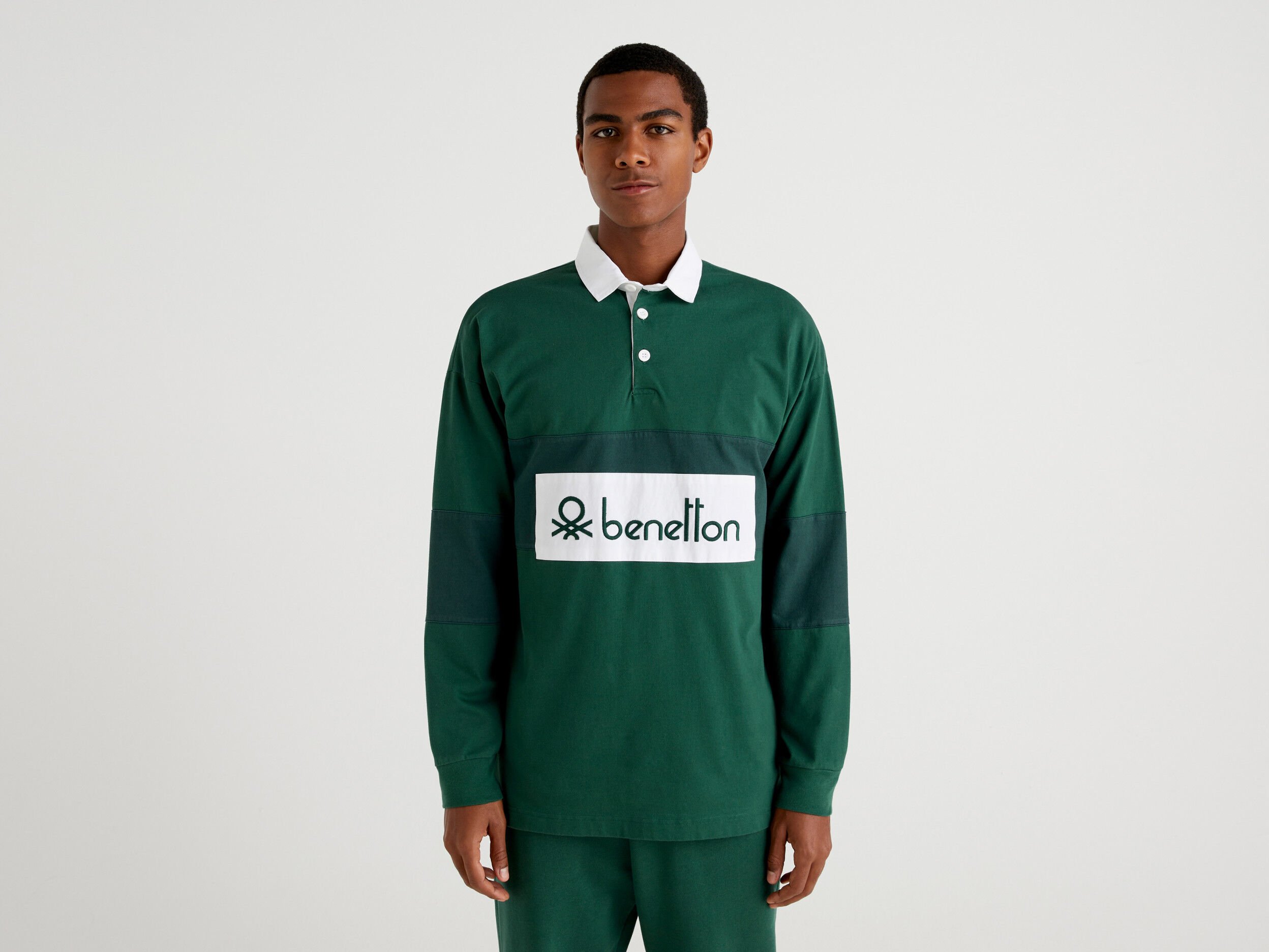 Benetton rugby shirt green hotsell