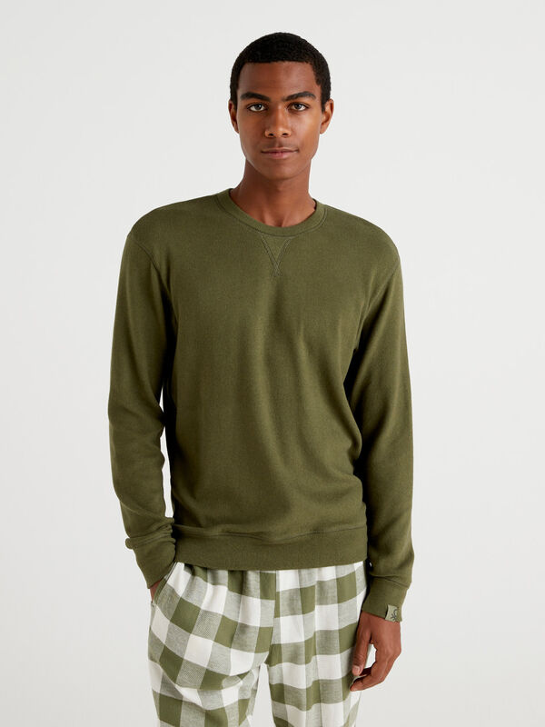 Sweater in stretch cotton blend Men
