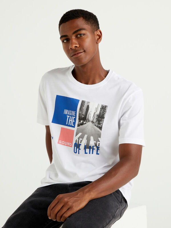 Short sleeve t-shirt with slogan print Men