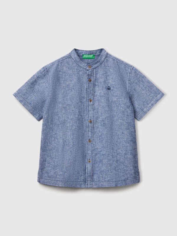 Short sleeve Mandarin collar shirt  Junior Boy