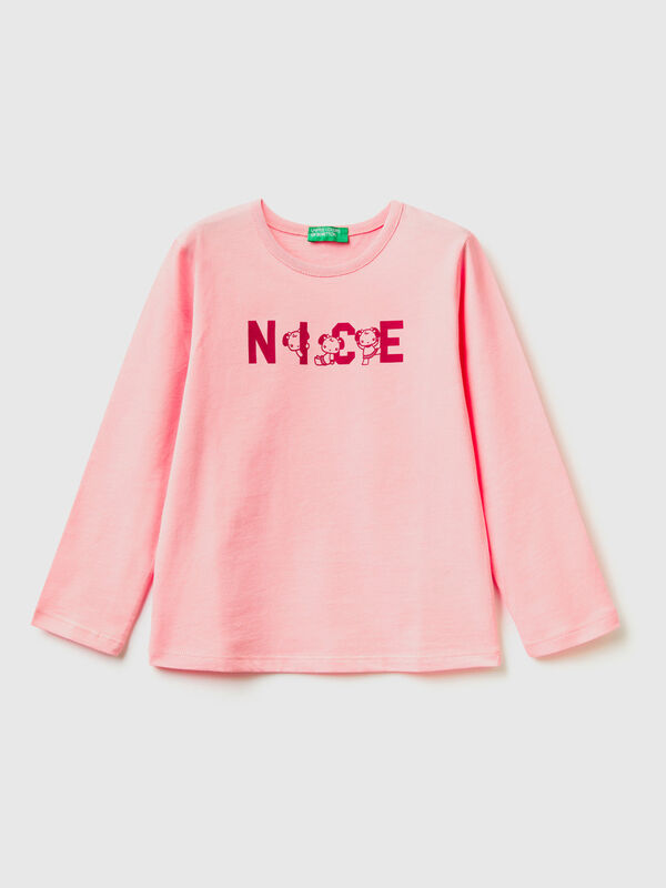 Camiseta con estampado 100% algodón