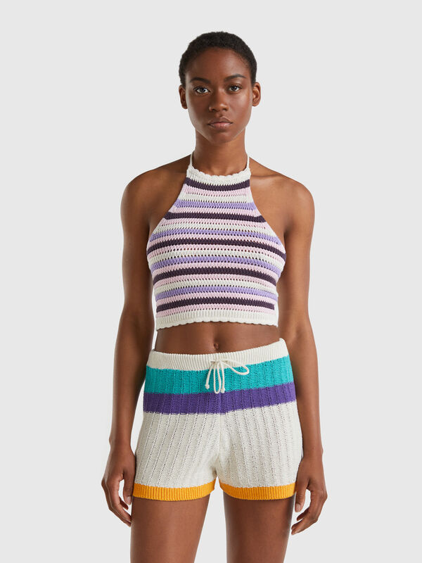 Striped crochet top Women