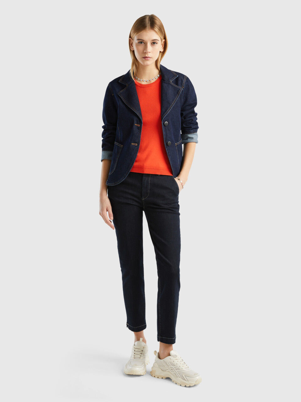Pantalon chino deals jean femme
