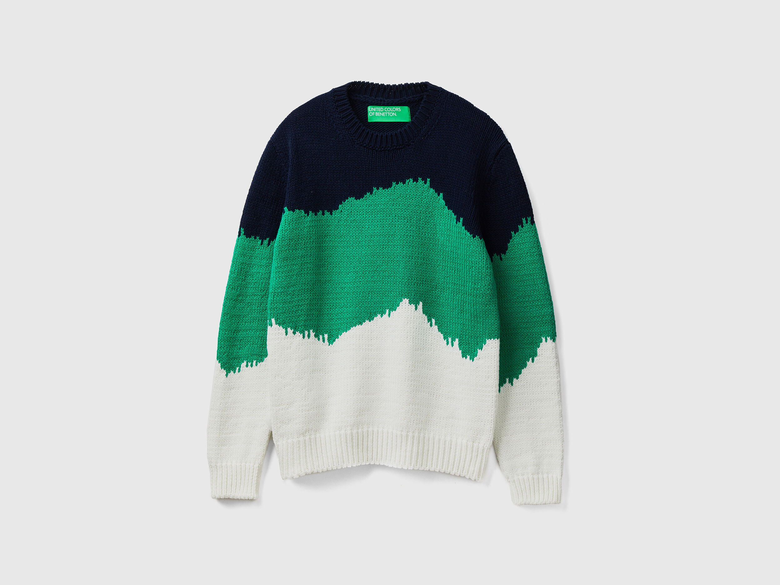 Color block sweater Green Benetton
