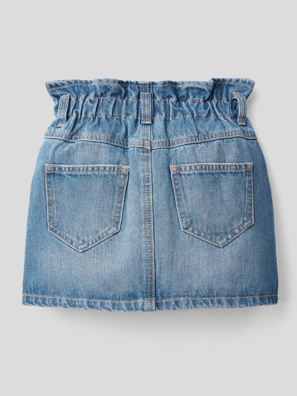 Denim skirt with ruffled waist image number 2