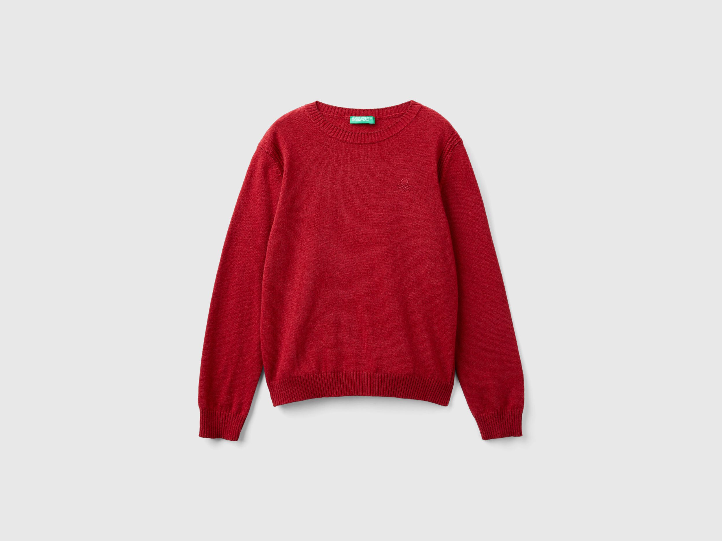 Sweater in cashmere and wool blend - Red | Benetton