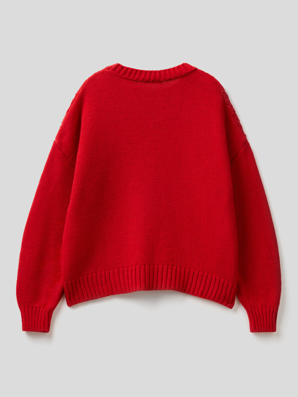 Boxy fit knit sweater - Red