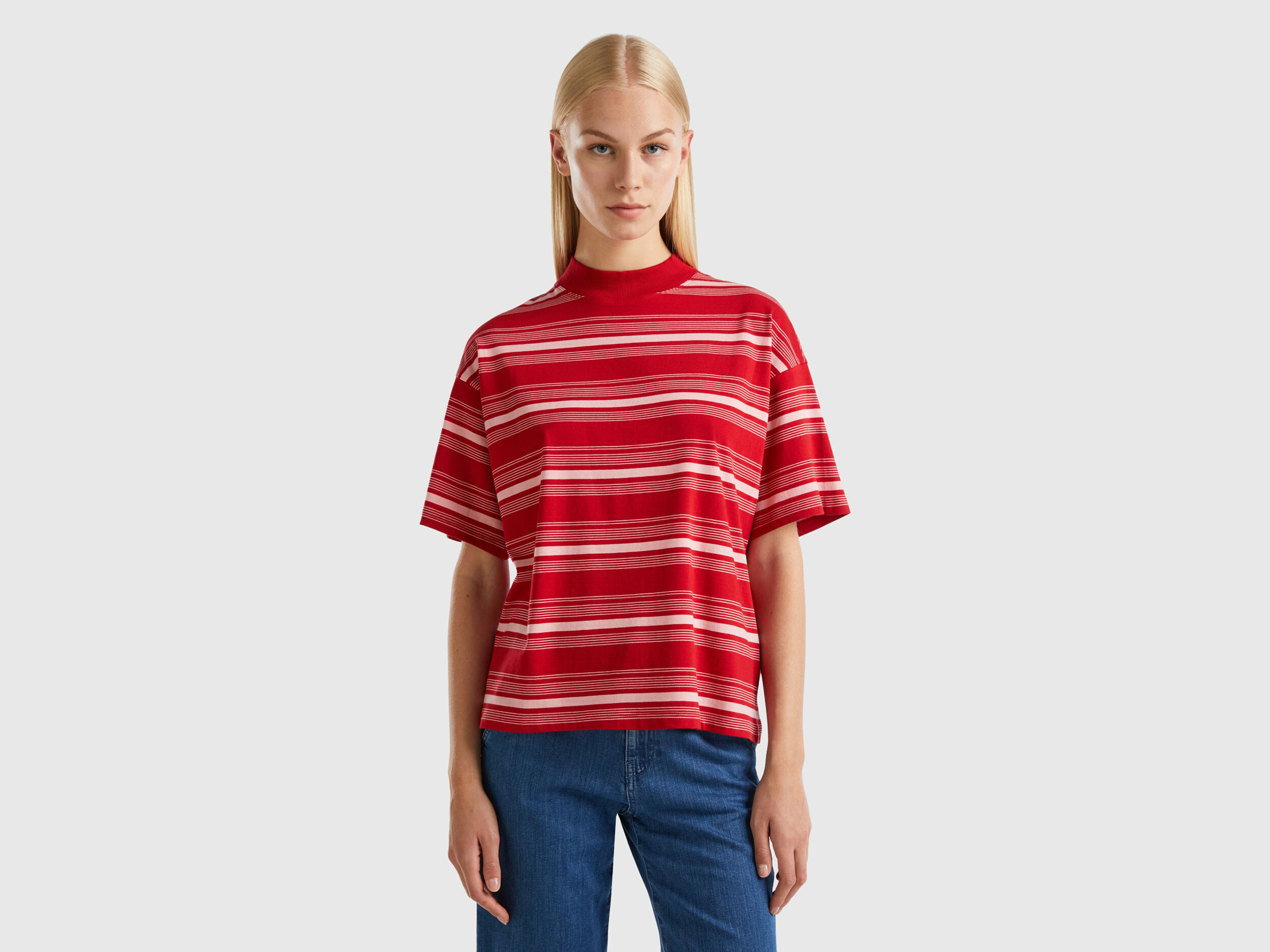Red and white striped clearance turtleneck