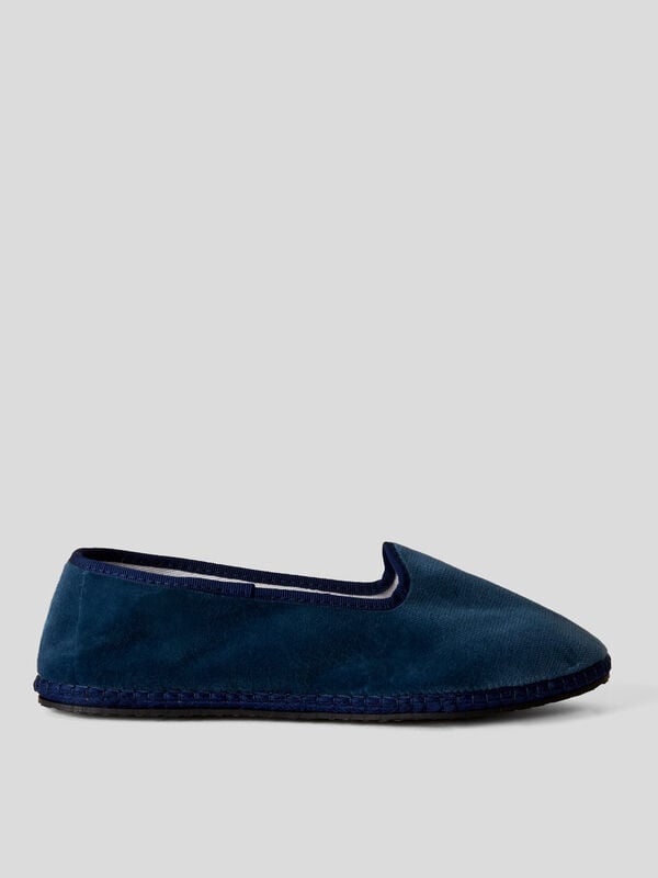 Blue velvet Friulane slippers Women