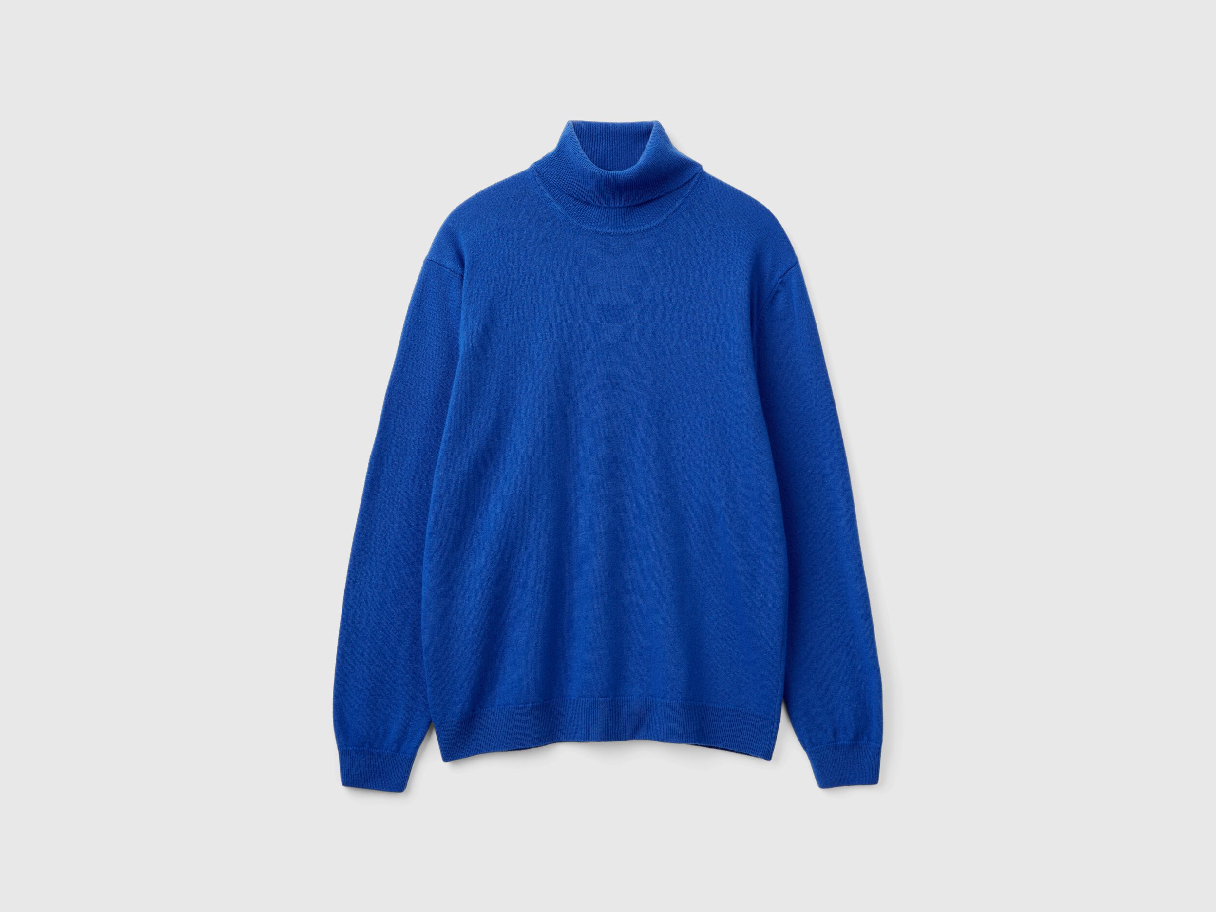 Midnight blue turtleneck in pure Merino wool Dark Blue Benetton