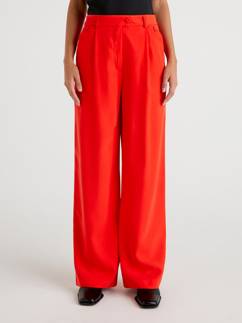 Flowy wide leg trousers - Red