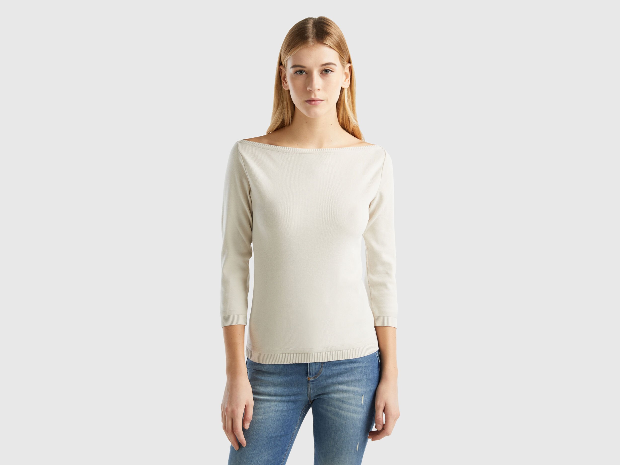 Women s Long Sleeve Tricot Cotton Sweaters 2024 Benetton