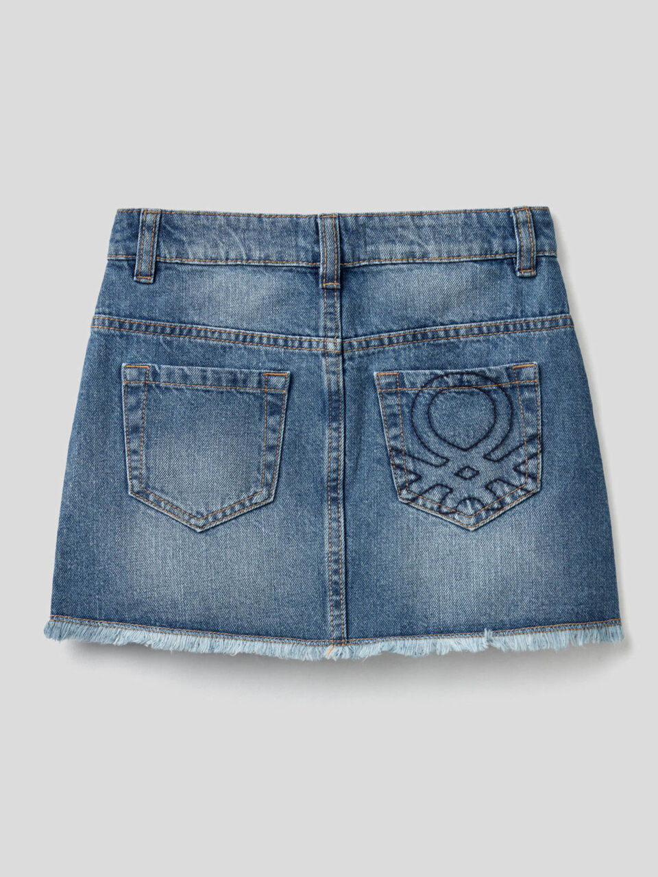 Jean skirt with worn look image number null