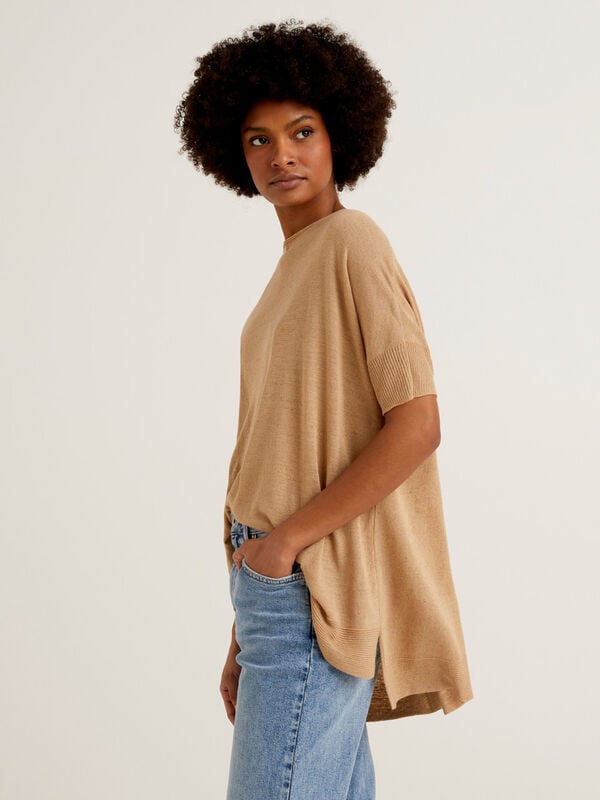Oversized short sleeve sweater Women