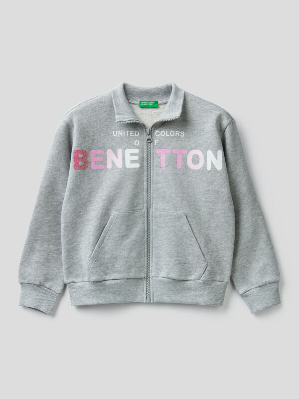Pure cotton sweatshirt with zipper Junior Girl