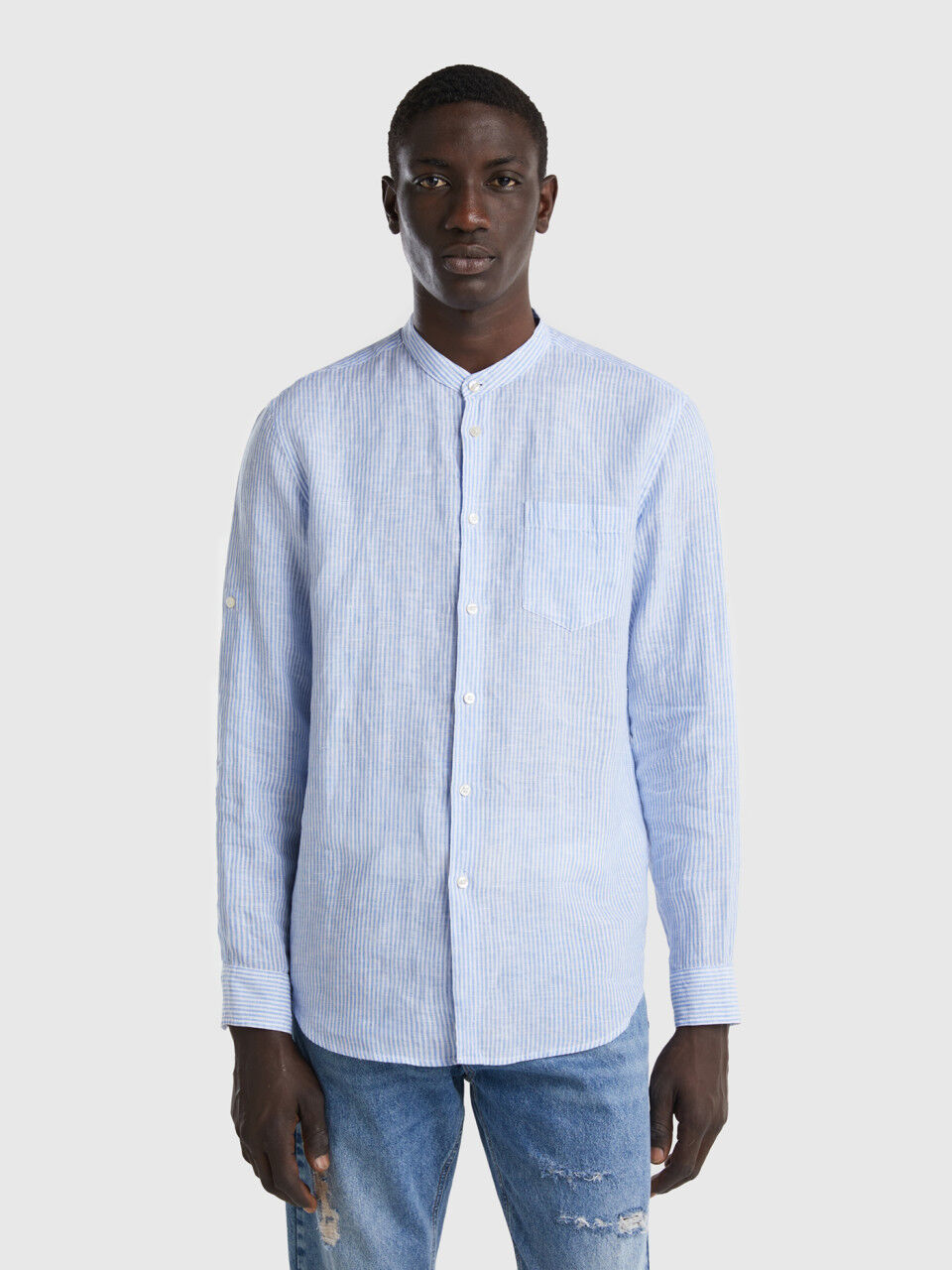 Camisa cuello sale mao