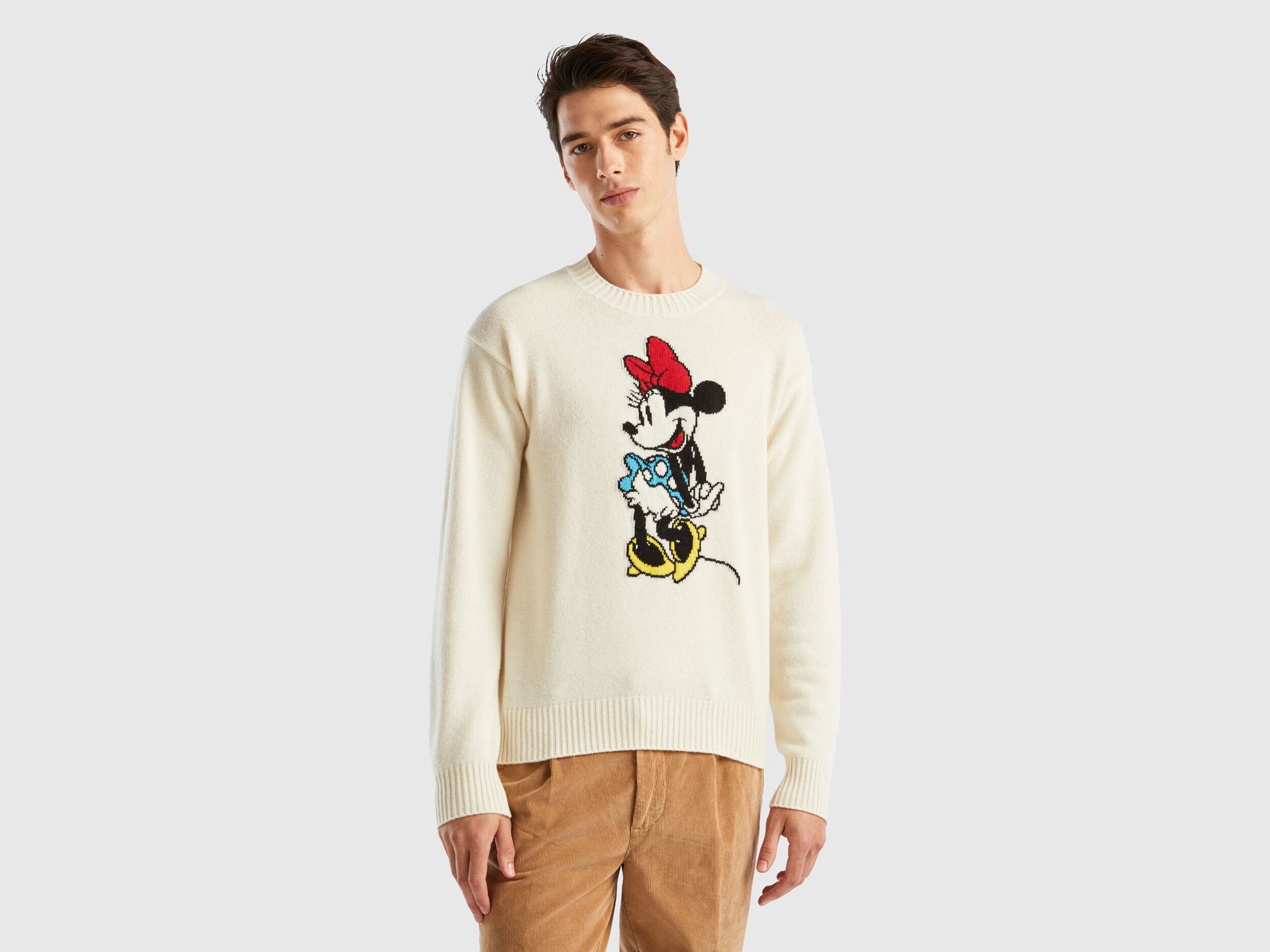 Minnie Mouse sweater in wool blend White Benetton