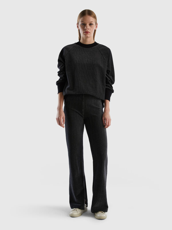 Chenille trousers with slits Women
