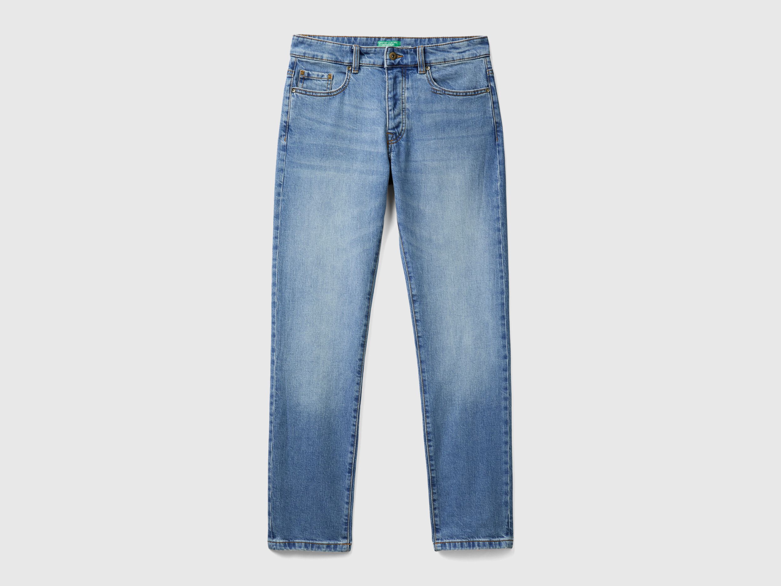 Five pocket slim fit jeans Light Blue Benetton